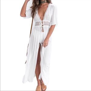 NEW Cardigan Lace Maxi Cover Up Dress
